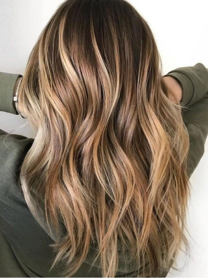 Stylish Shatush Hair colouring for an elegant hairstyle.